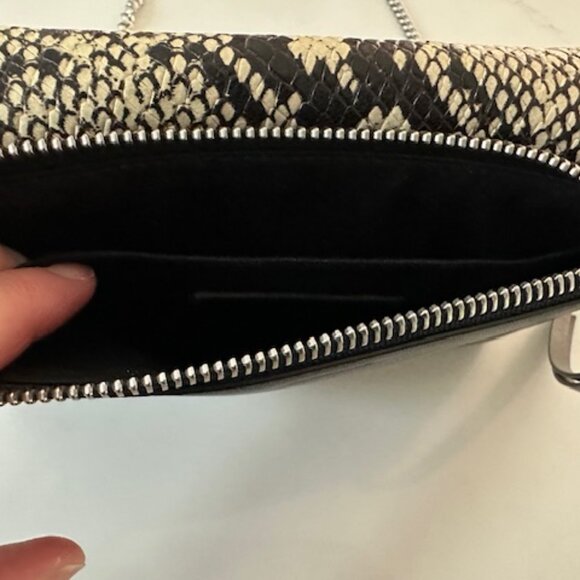 ALL SAINTS Fetch Snake Print Leather Crossbody bag with removable chain strap - Picture 6 of 12